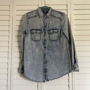 Acid wash Jean Shirt